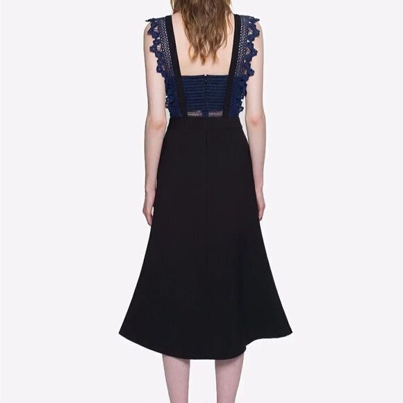 Revolve Self-Portrait Angelique Frilled Split Front Sculptured Midi Dress - Picture 5 of 13